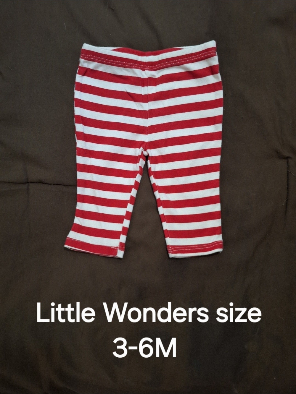 Little Wonders Red and White Striped Baby Leggings